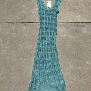 NWT Zara Torquise Knitted Dress